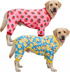 XPUDAC 2 Pack Dog Pajamas for Medium Large Sized Dog, 4-Way Stretch Warm Pet Pjs Onesie Lightweight Soft Jammies Pet Clothes Boy Girl Duck Pig Print, 4XL - Image 11