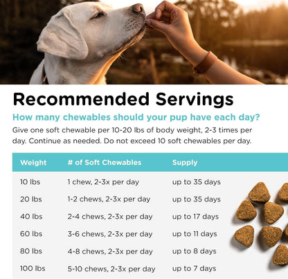 Nutri-Vet Pet-Ease packaging detailing chamomile and tryptophan benefits