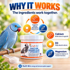 UnRuffledRx(TM) Bird Calcium Plus with Magnesium and D3, Dissolves Clear and Tasteless in Water, Supports Bone, Muscle, Feather and Egg Health, 45 Servings, Made in FDA-Registered USA Facility - Image 4