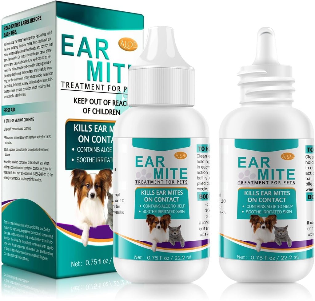 Ear Mite Treatment for Dogs and Cats, Cat Ear Cleaner with Aloe Vera, Cleaner on Contact & Soothes Itching, Vet-Recommended Formula for Pets Ear Cleaning, Fast-Acting - Image 10