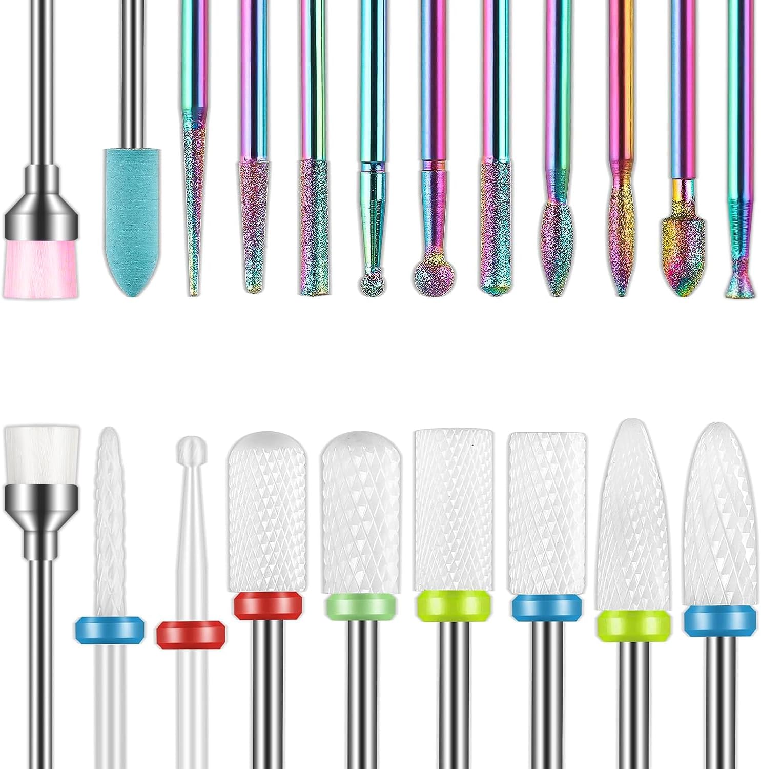 Depvko 21 piece nail drill bits set in compact storage case