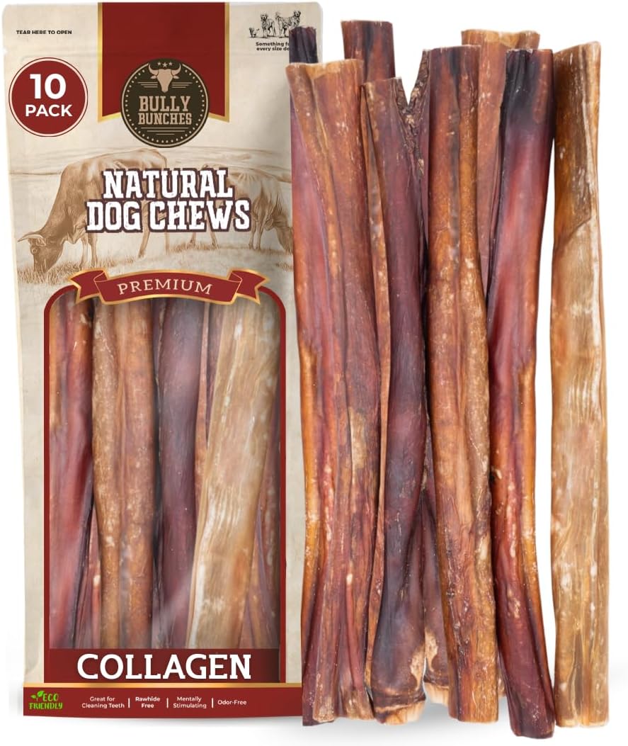 Bully Bunches 5 count collagen wrapped bully sticks in packaging