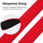CHRYMPETIC reflective pink dog collar with soft neoprene padding close up
