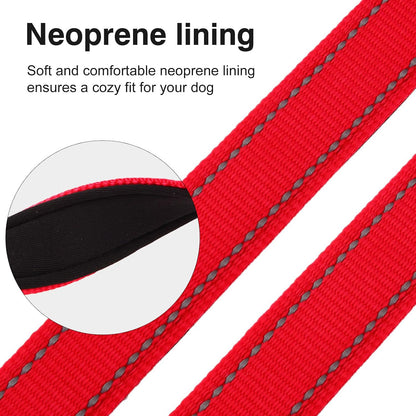 CHRYMPETIC reflective pink dog collar with soft neoprene padding close up
