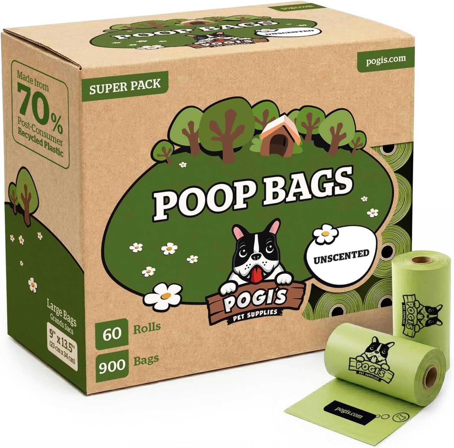 Pogi's Poop Bags - Large, Leak-Proof Dog Waste Bags for Yard or Home Use, Fresh Scent (Single Roll, 500-Count) - Image 14