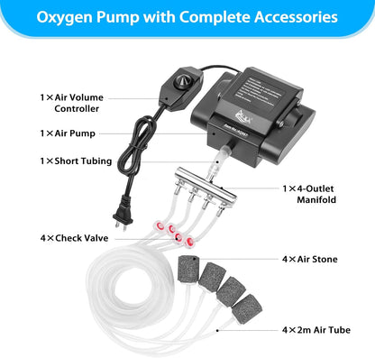 AQQA 15W powerful oxygen pump for large fish tanks.