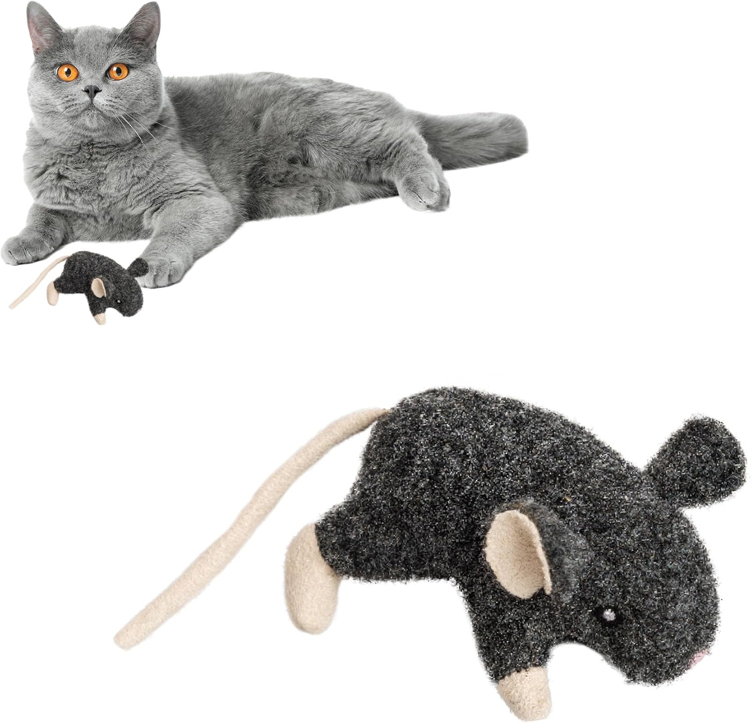 SPOT Big Mouse Bertha Cat Toy with Catnip - Lifelike Plush Mouse, Crinkle Sound, Large 7in Size, for Cuddling, Chasing, Playing - Assorted Colors - Image 15