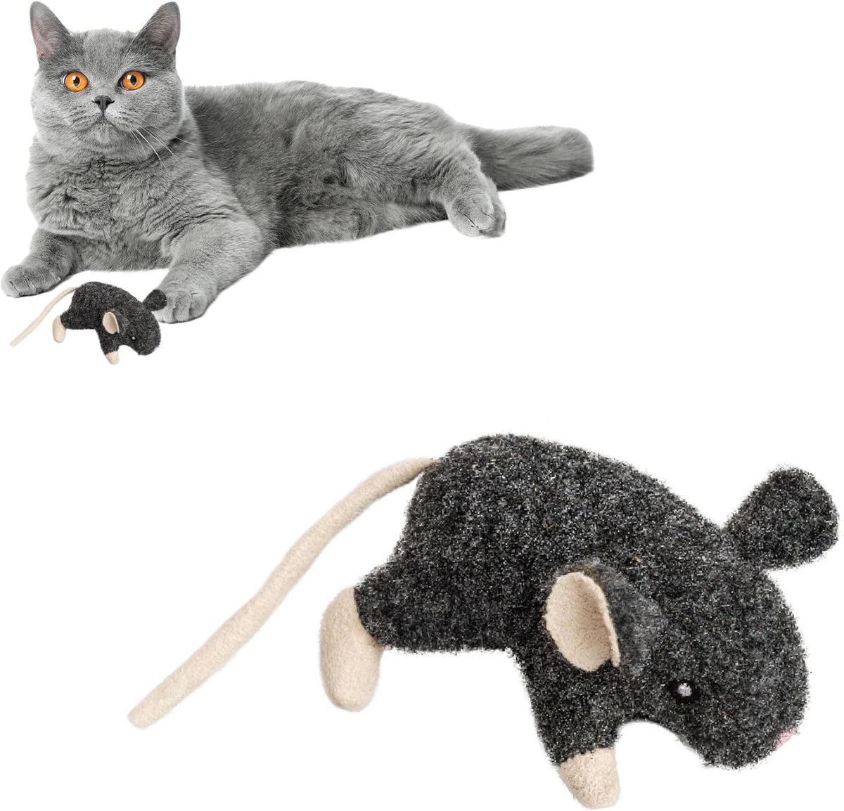 SPOT Big Mouse Bertha Cat Toy with Catnip - Lifelike Plush Mouse, Crinkle Sound, Large 7in Size, for Cuddling, Chasing, Playing - Assorted Colors - Image 15