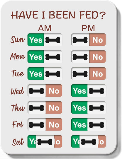 Dog Feeding Reminder, Dog Fed Sign Tracker -Daily Am/Pm Chart Slider Sign for Pet Fed and Pill Reminder, Easy to Use On Fridge Or Wall with Adhesive and Magnet,Pet Supplies - Image 9