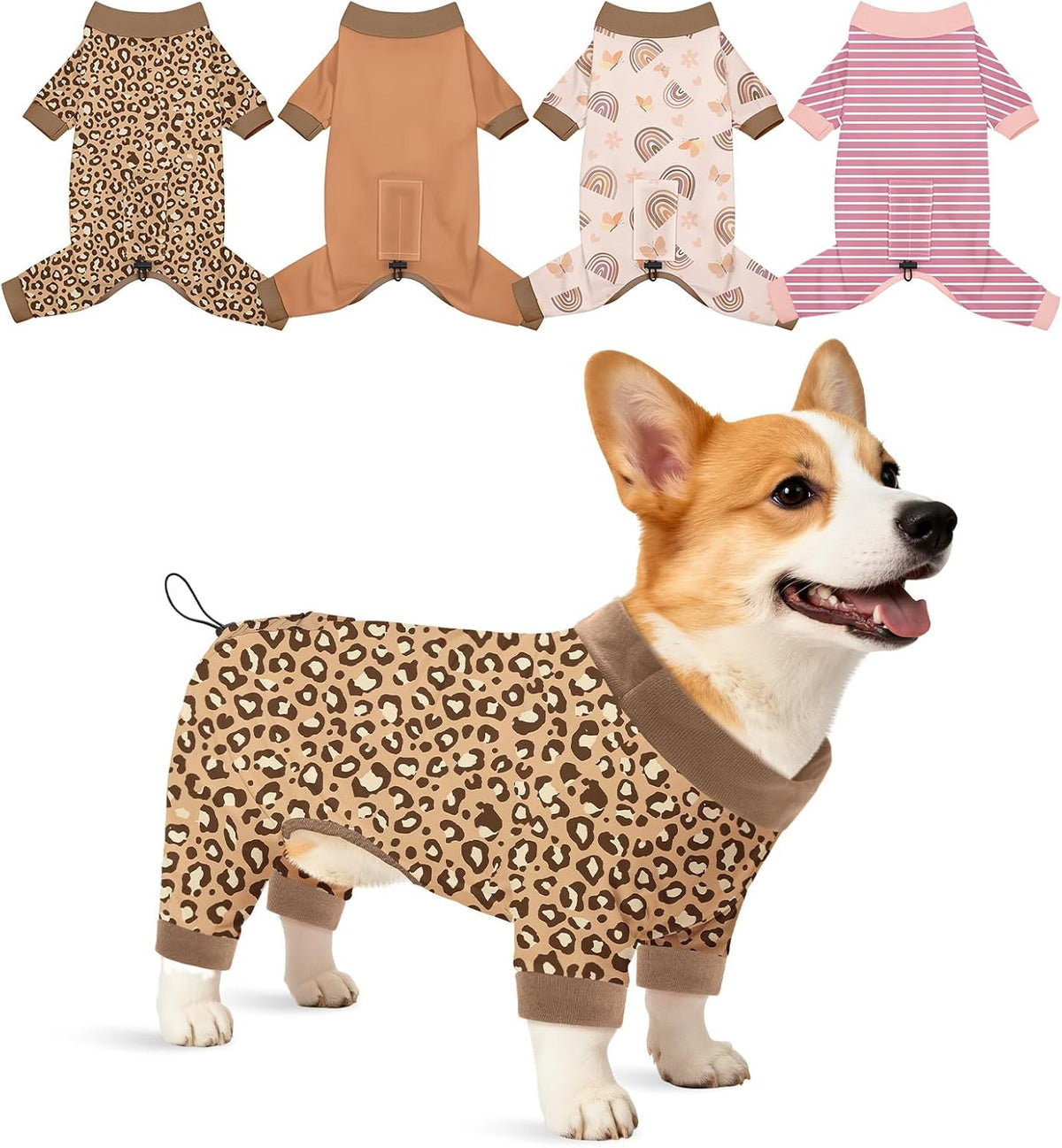 Glittme 4 Pack Dog Pajamas for Small Dogs Girl Boy, Soft Stretchy Puppy Onesies Jumpsuit, Breathable Pet Pjs Clothes for Sleeping & Anti-Shedding, Cute Doggy Apparel Vest - Image 12