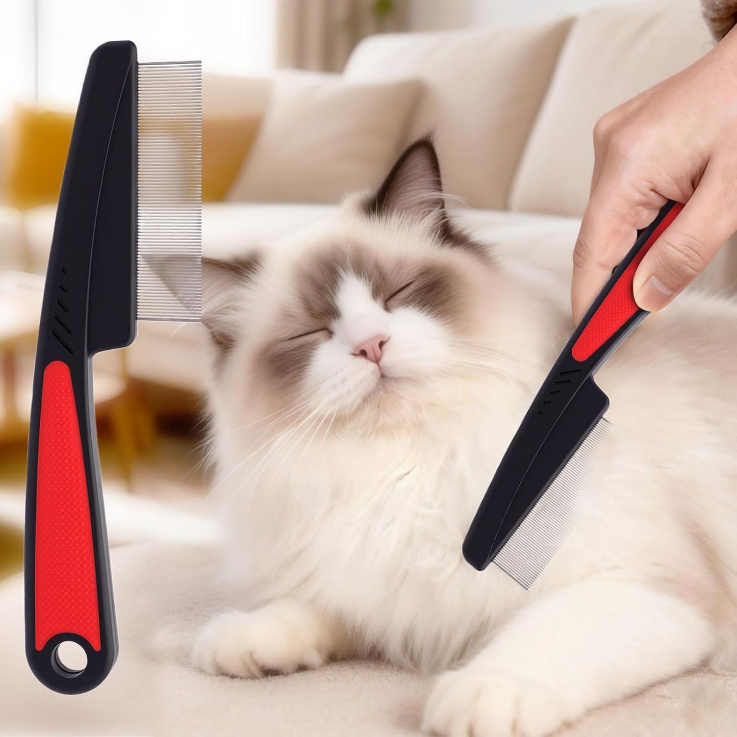 Aumuca durable cat and dog hair deshedding comb packaged and ready for pet care routines.