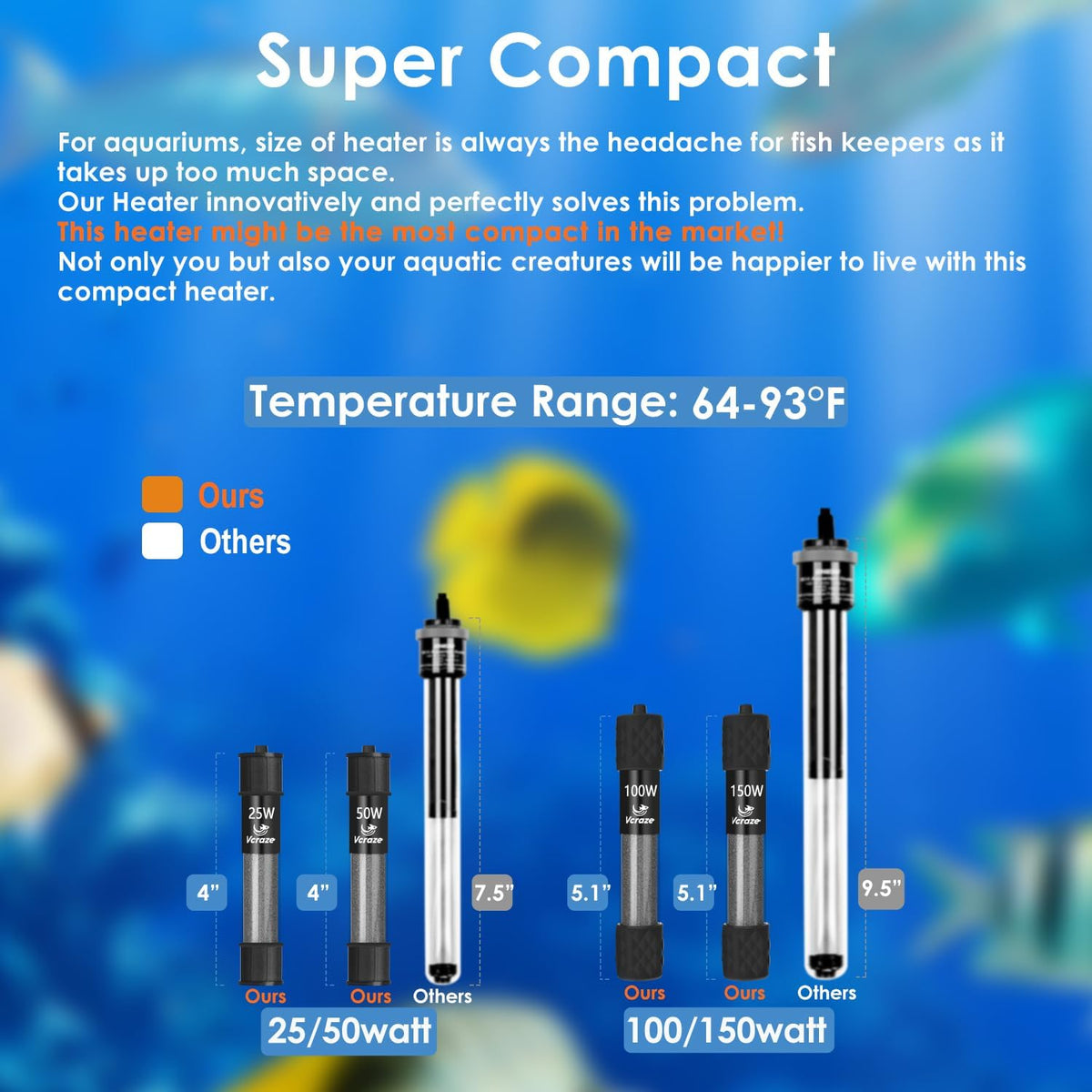 AquaMiracle aquarium heater external digital display