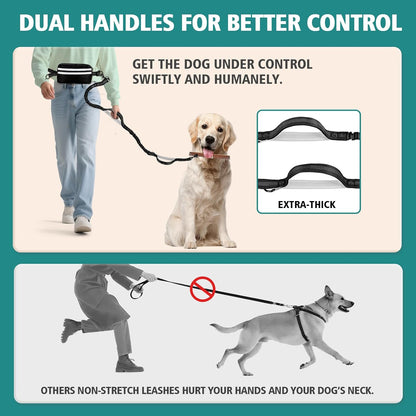 Godyoy black and white dual pet leash for running and jogging training