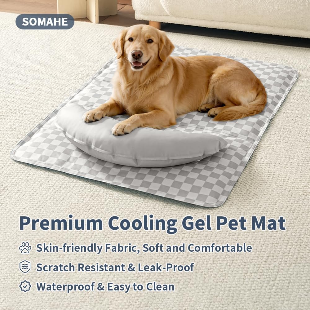 Dogifys pet cooling pad with neck pillow setup
