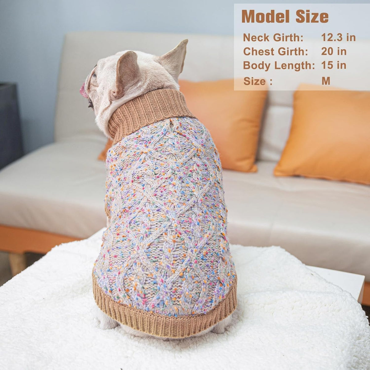 BEAUTYZOO warm pet sweater with colorful dots stitch detailing