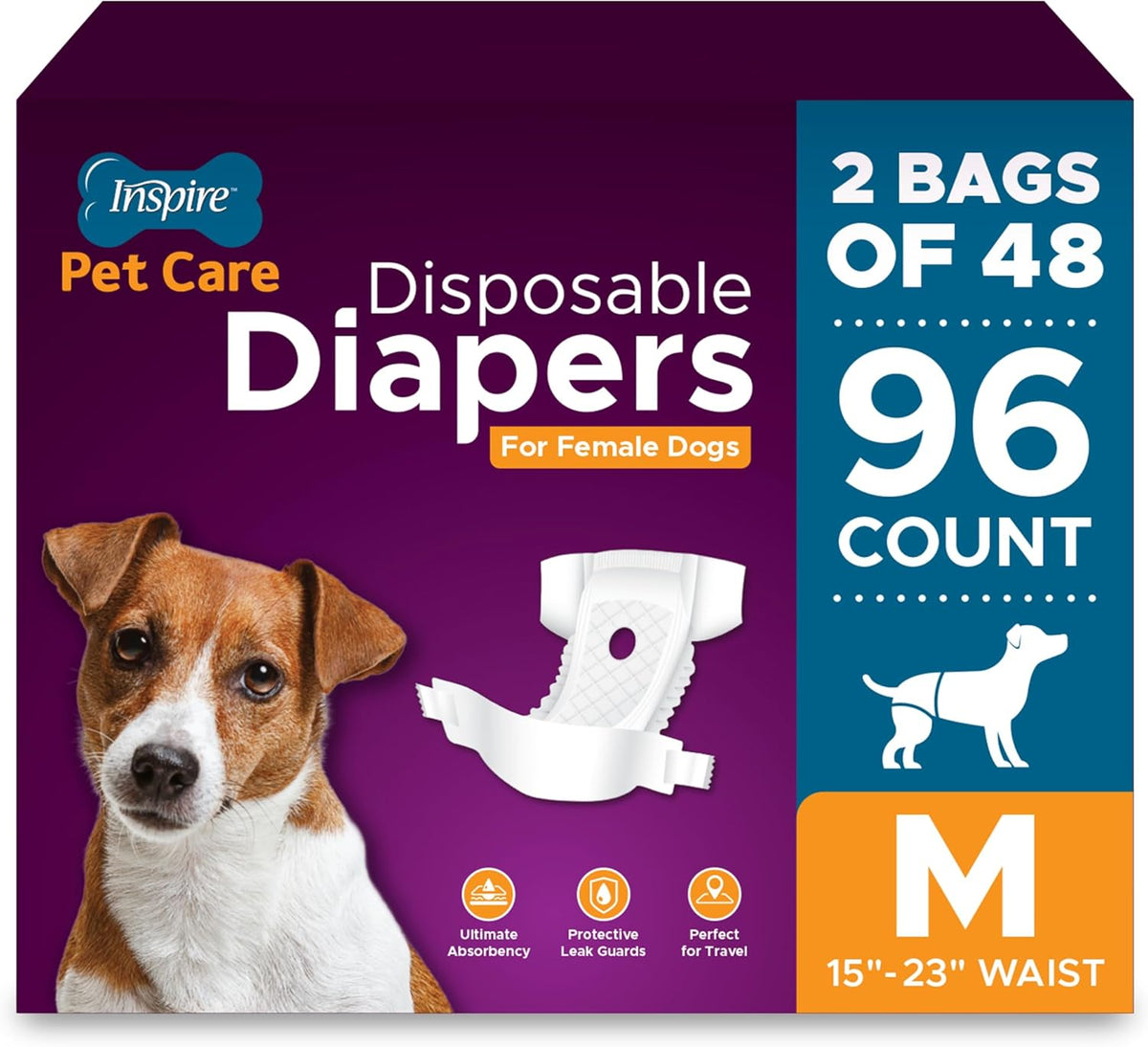 Inspire Pet Care Dog Diapers Female Dogs | Bulk Value Doggie Incontinence, Accidents, for Heat, Pee or Period and Housebreaking (Large (30 Count)) - Image 9