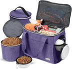 BAGLHER Dog Travel Bag for Supplies - Double-Layer Airline Approved Weekend Pet Travel Organizer Set for Dog and Cat Tote with 2 Pet Food Containers and 2 Collapsible Silicone Bowls Green - Image 10