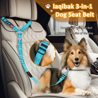 Adjustable reflective bungee dog seatbelt for cars