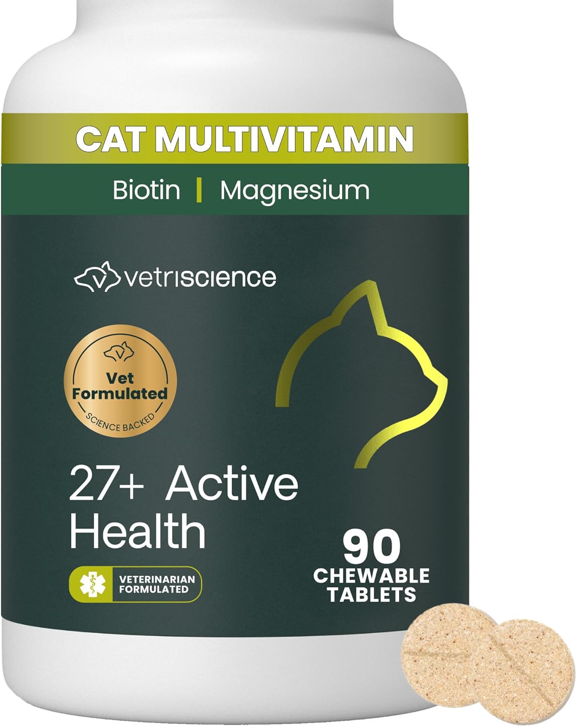 Healthy senior cat with VetriScience supplement chews