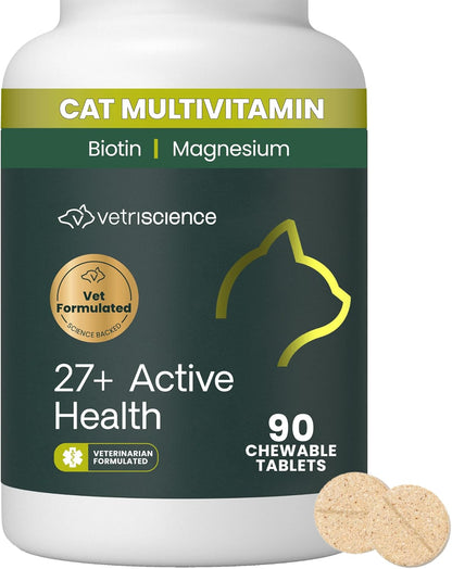 Healthy senior cat with VetriScience supplement chews