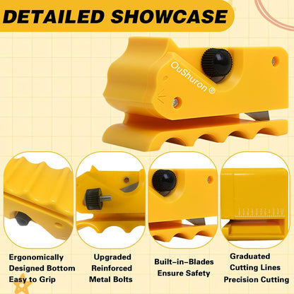 Full set of OuShuron cardboard cutter with 20 spare precision inserts.