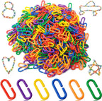 RONYOUNG 620PCS Rainbow C-Clips Plastic Chain Links, Bird Swing & Climbing Chain Cage Toy Clips & Hooks, DIY Kids Learning Toys for Classroom, Suitable for Sugar Glider, Rat, Parrot, Bird - Image 1
