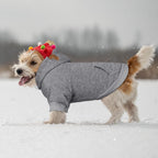 QDYU warm pet sweater grey medium elastic cuffs detail view