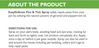 Back label of Only Natural Pet EasyDefense spray with ingredients