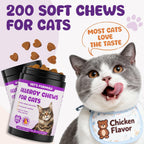 VICSOM cat allergy soft treats close up showing bite sized chicken pieces.