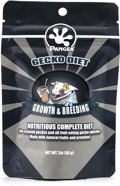 Pangea Gecko Diet Growth and Breeding Formula two ounce bag front view premium reptile food