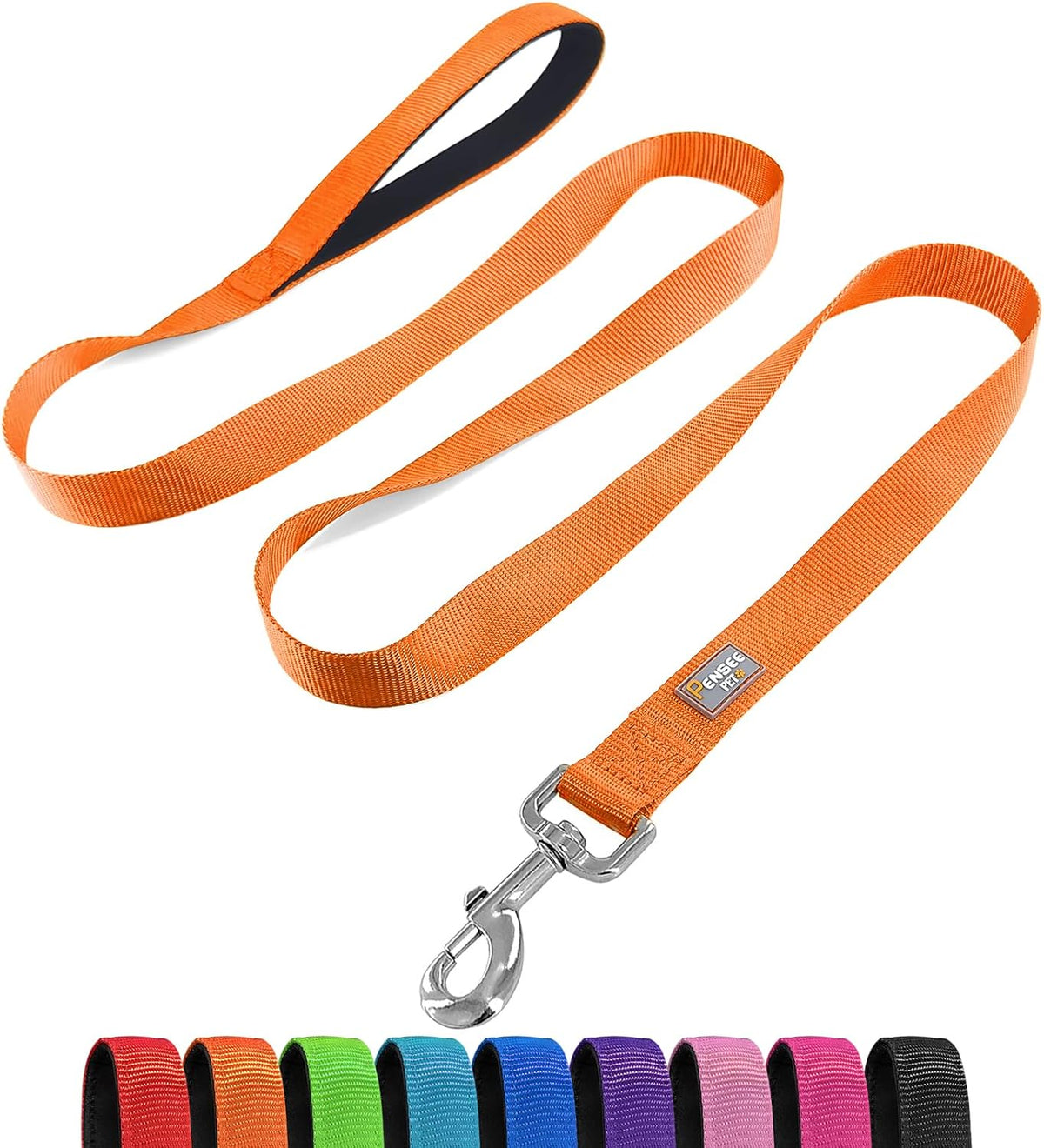 Dog Leash 6 FT Padded Handle Nylon Reflective Dogs Leashes for Medium Dogs Black - Image 9