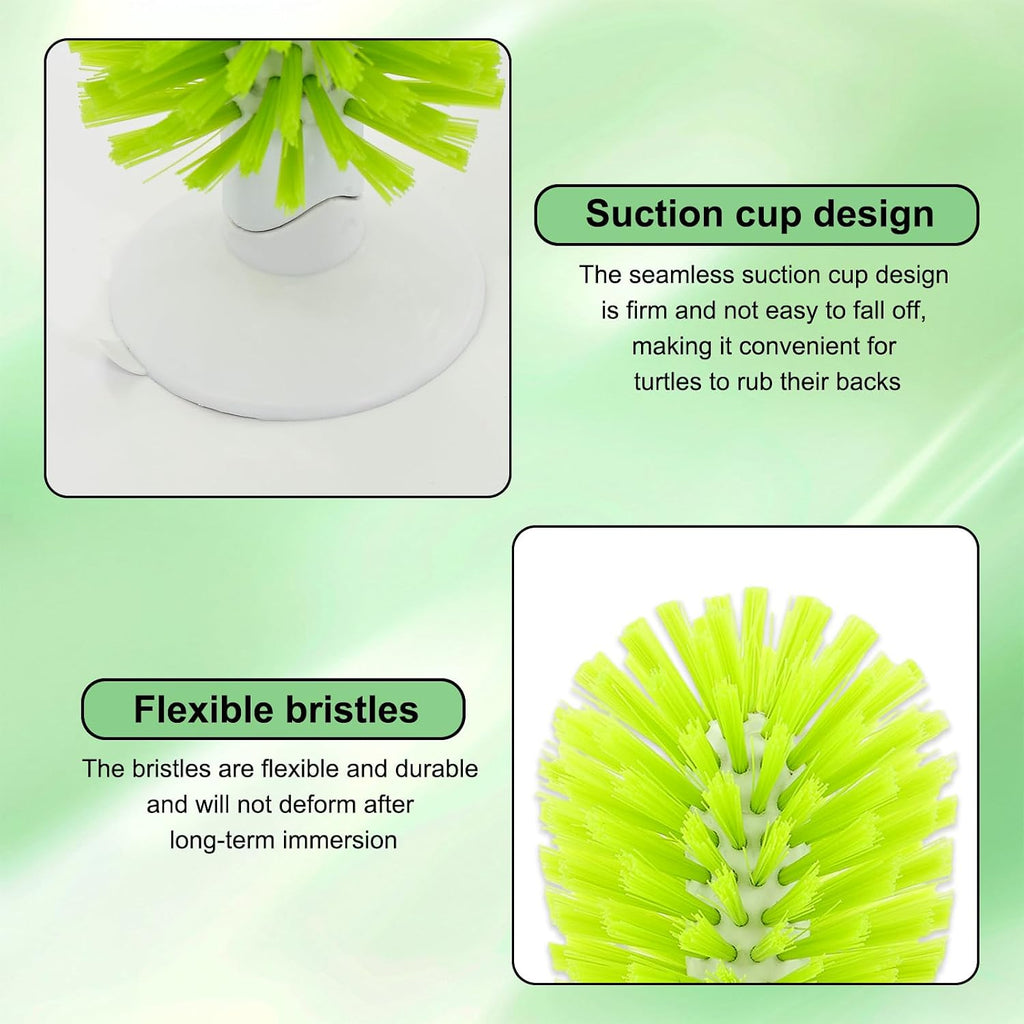 Premium turtle shell scratcher tool kit demonstrating flexible bristles designed for reptile shell maintenance.