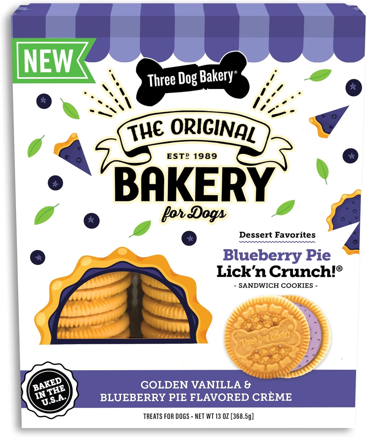 Three Dog Bakery Birthday Confetti Lick'n Crunch Dog Treats, Vanilla Sandwich Cookies with Cake-Flavored Crme Filling & Sprinkles, Oven-Baked Birthday Dog Cookies for Everyday Celebrations, 13 oz - Image 10