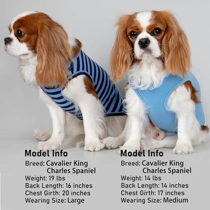 KYEESE 2Pack Dog Shirt, Soft Striped Dogs T Shirts, Lightweight Doggie Tank Top Cat Clothes, Sleeveless Dog Shirt for Small Dogs, Stretchy Pet Vest, Dark Blue, Medium - Image 7