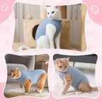 Close up of soft cotton fabric on cat recovery suit