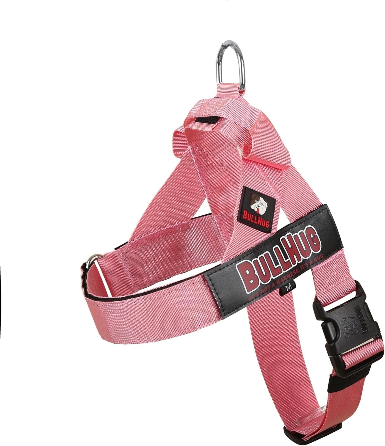 Bullhug adjustable dog harness in baby pink front view
