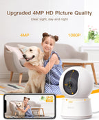 Arenti dual band WiFi camera showing compact setup on a living room shelf.