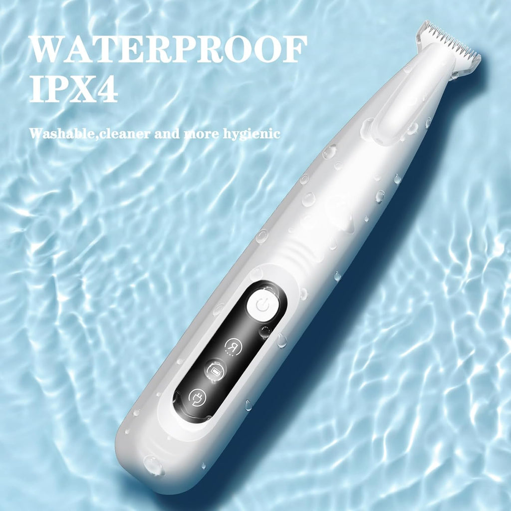 AMNICOOK low noise dog trimmer being washed under water showcasing IPX4 waterproof design
