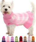KOESON dog sweater dress pink plaid knitwear front view