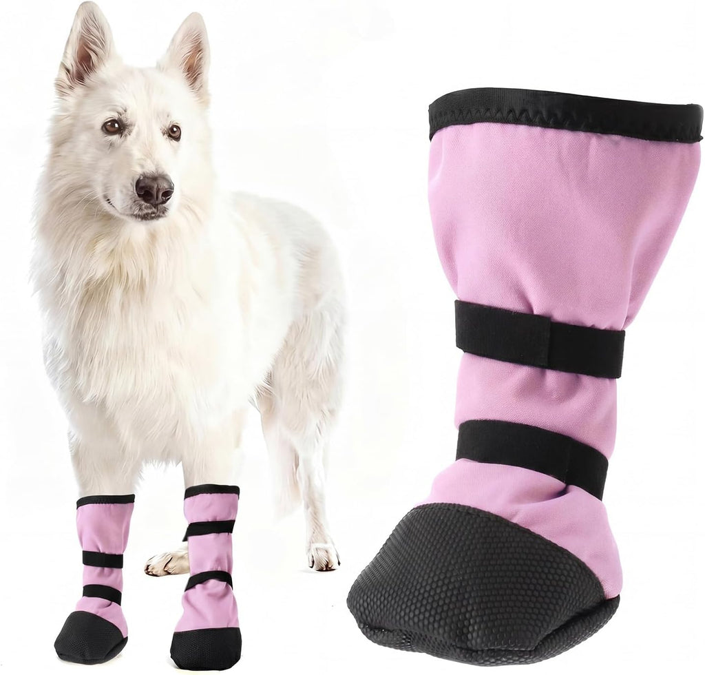 2 Pcs Dog Paw Wound Recovery Boots Non-Slip Dog Protector Boots for Injured Paw Breathable Soft Pet Shoes for Wound Care Outdoor Walking(XL,Gray) - Image 11