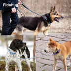 Fidohug geometric patterned dog leash laid flat showing full length.
