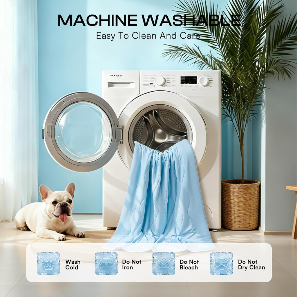 Luciphia premium pet cooling blanket being used by a small puppy