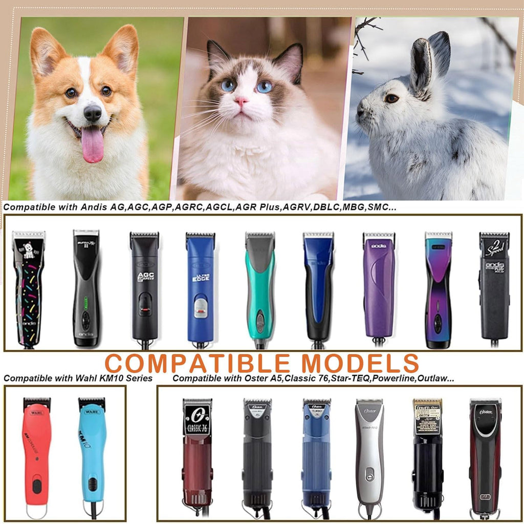 Audoc pet hair trimmer replacement blades top view professional pet grooming