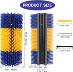 Two pieces horse grooming brush kit with mounting hardware for barn setup