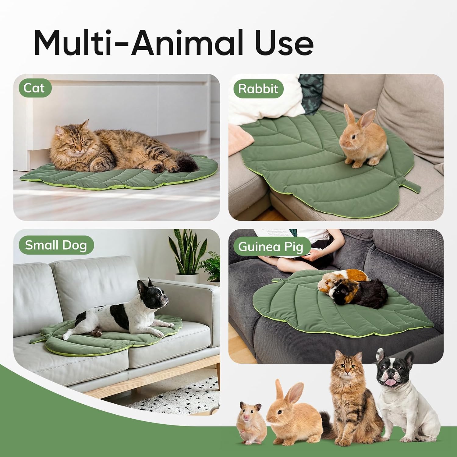 Top down view of Supet leaf shaped cat bed pad