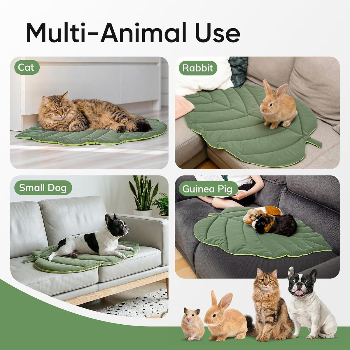 Top down view of Supet leaf shaped cat bed pad