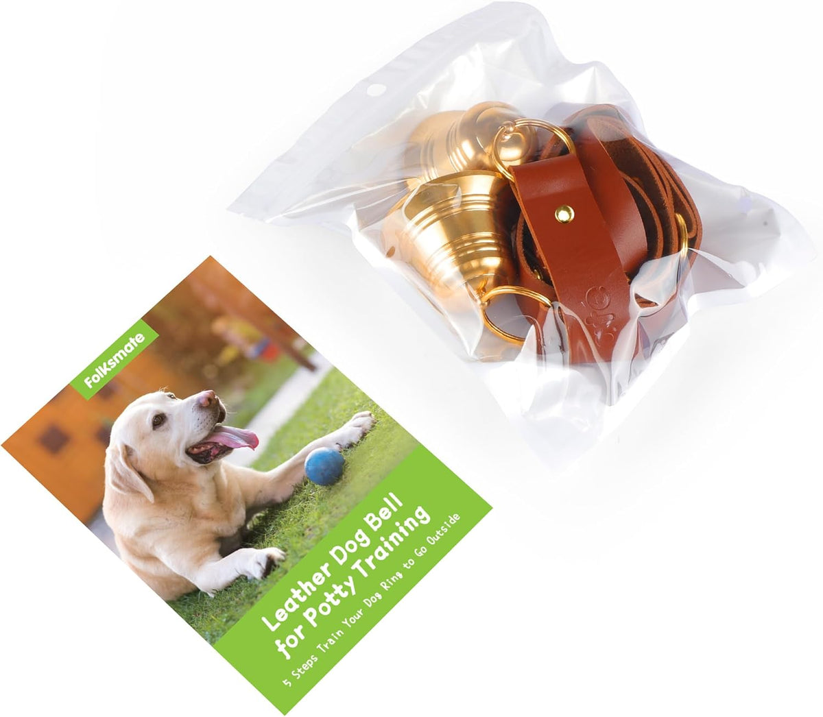 Full length view of hanging dog communication bells