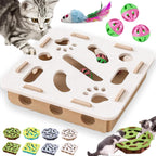 Cat Scratch Puzzle Enrichment Box, Cat Nail File Enrichment Box with Bell, Nail File Stress Free Alternative to Clippers and Grinders, Interactive Cats Puzzle Toy -Bite & Scratch Resistant (StyleA) - Image 14