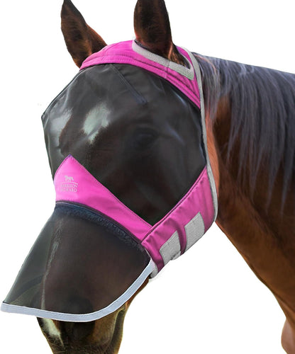 Harrison Howard CareMaster Pro Luminous Horse Fly Mask Large Eye Space Full Face Standard with Nose No Ears Summer Mint L - Image 13