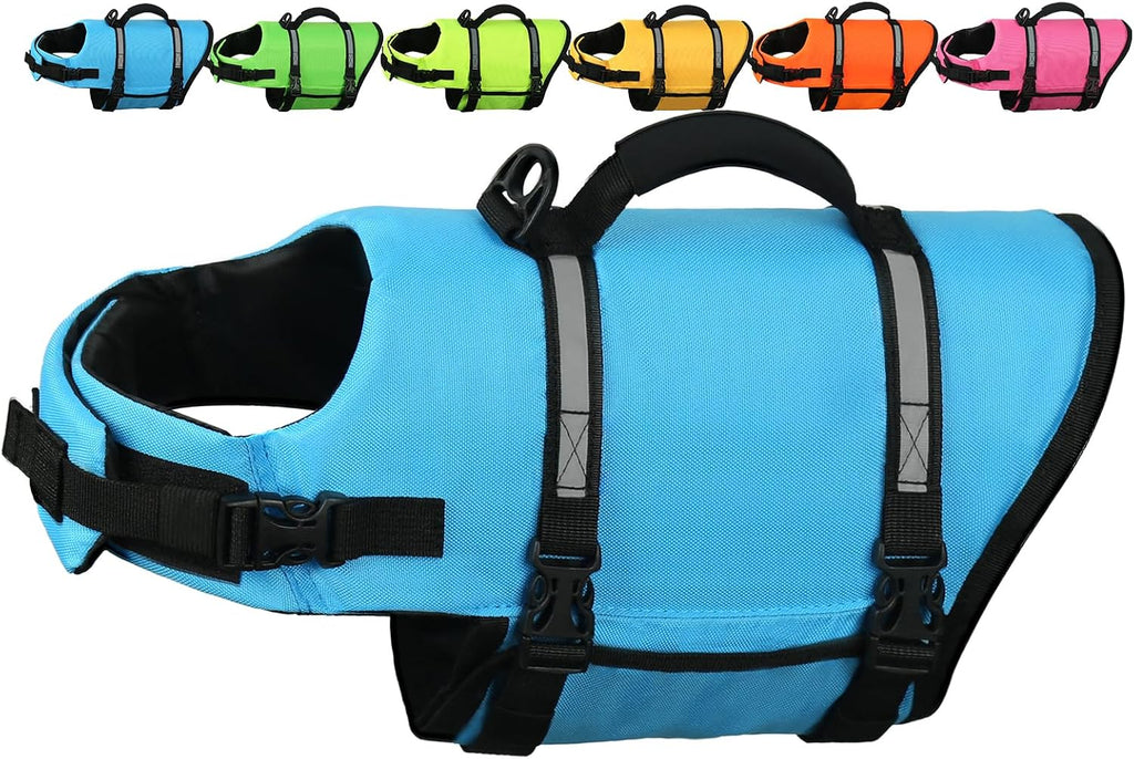 AMZNOVA Rip Stop Dog Life Jacket, Dog Life Vest for Swimming & Boating, Reflective & Buoyancy for Doggy Puppy, Lifejacket with Handle, S, Pink - Image 9